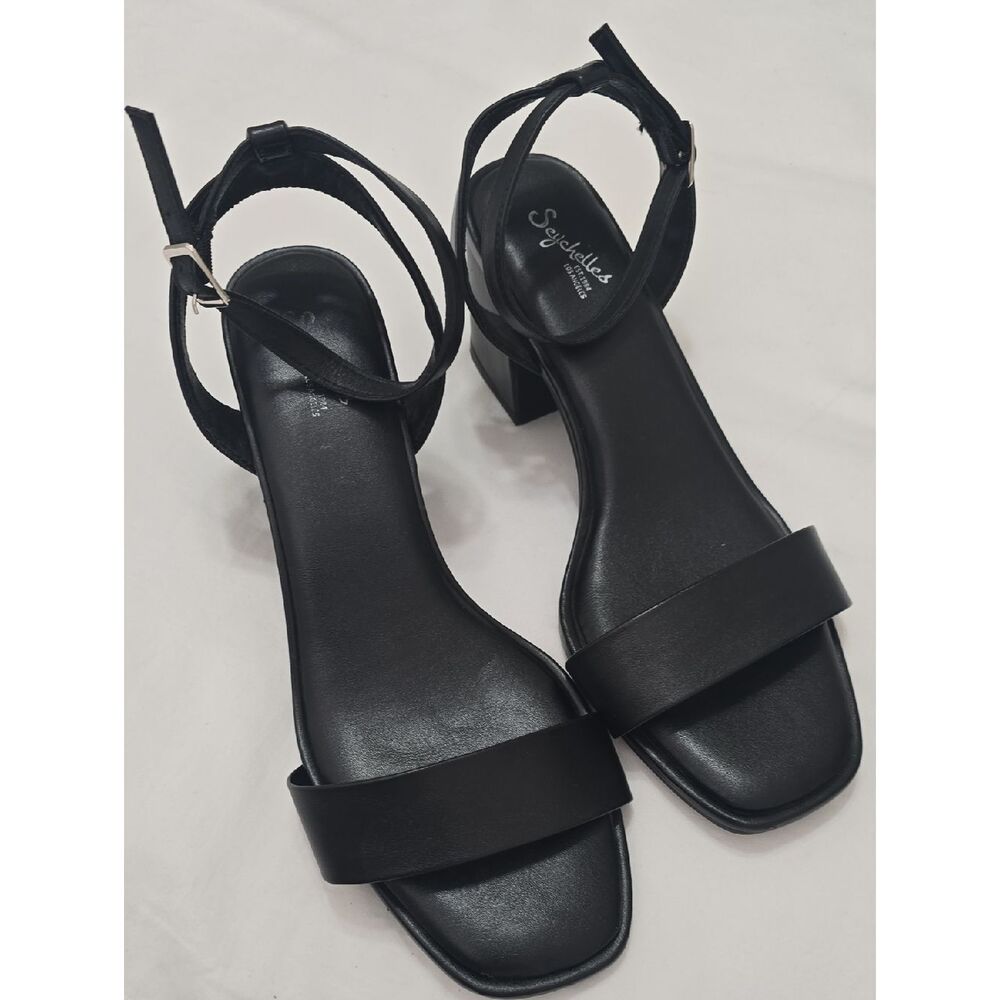 Seychelles Black‎ Strappy Block Heel Sandals 10W